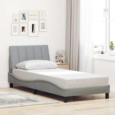 Bedframe zonder matras "Hanko" 80x200 cm stof lichtgrijs