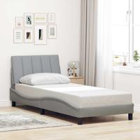 Bedframe zonder matras "Hanko" 80x200 cm stof lichtgrijs - thumbnail