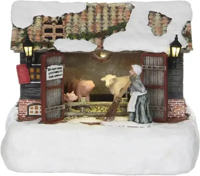 Kerstfiguur boerenschuur 18x13,5x14 cm Luville - Luville