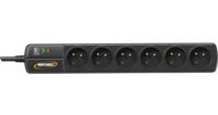 Infosec S6 II Black Line Stekkerdoos, 6-voudig - thumbnail