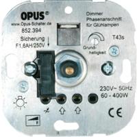 Opus gloeilampen draaidimmer met druk-wisselschakelaar en steekklemmen 60-800W - thumbnail