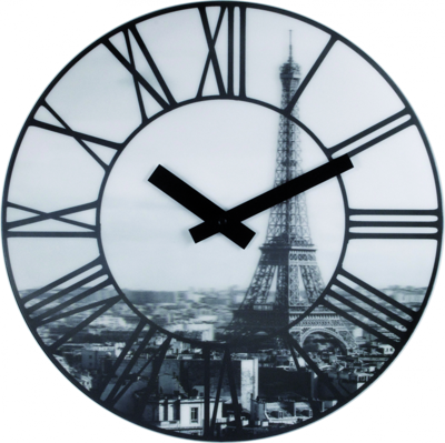 NeXtime ne-3004 wandklok dia. 39 cm, plastic, 3d, grijs, 'la ville'