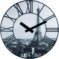 NeXtime ne-3004 wandklok dia. 39 cm, plastic, 3d, grijs, 'la ville' - thumbnail