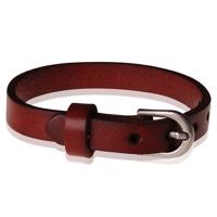 Stone Valley leren armband Verstelbaar Gesp Kastanjebruin - thumbnail