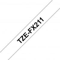 Brother TZe-FX211 Labeltape flexibel Tapekleur: Wit Tekstkleur: Zwart 6 mm 8 m - thumbnail
