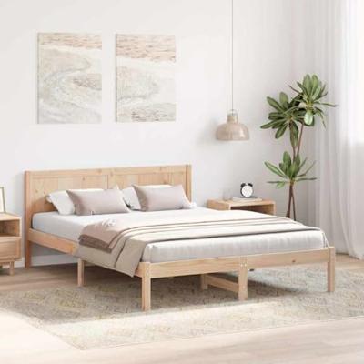 Bedframe Bruin 160 x 200 cm Massief grenenhout