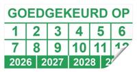 Keuringssticker goedgekeurd op rechthoek 50 x 25 mm - 250 stuks (op rol) - thumbnail