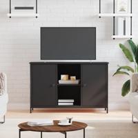 Tv-meubel 100x35x65 cm bewerkt hout zwart - thumbnail