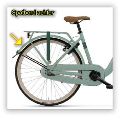 Batavus Spatbord achter 26" ys7661 turqoise matte