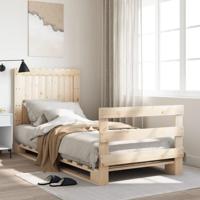 Bedframe met hoofdbord massief grenenhout 90x200 cm - thumbnail