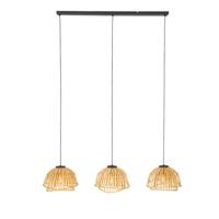 QAZQA Oosterse hanglamp zwart met naturel bamboe 3-lichts - Pua - thumbnail