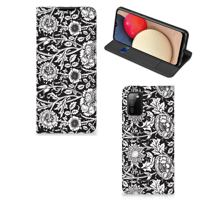 Samsung Galaxy M02s | A02s Smart Cover Black Flowers - thumbnail