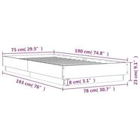 Bedframe met LED-verlichting grijs sonoma eikenkleur 75x190 cm - thumbnail