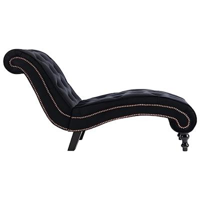 Chaise longue fluweel zwart
