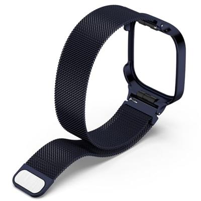 By Qubix - Milanese bandje met case - Donkerblauw - Xiaomi Redmi Watch 3