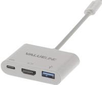 Nedis CCGB64765WT02 Usb-c-adapterkabel Type-c Male - A Female / Type-c Female / Hdmi-uitgang 0,2 M Wit - thumbnail