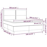 Boxspring met matras en LED fluweel donkergrijs 160x200 cm - thumbnail