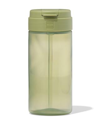 HEMA Schoolbeker met rietje 300ml groen (groen)