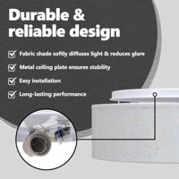 VidaXL Plafonnière met schijnwerpers grijs 38 x 38 x 13,5 cm stof - thumbnail