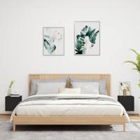 Tv-wandmeubels met LED-verlichting 2 st 30,5x35x30 cm zwart - thumbnail