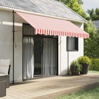 VidaXL Vervangingsdoek voor luifel gestreept 3x2,5 m rood en wit - thumbnail