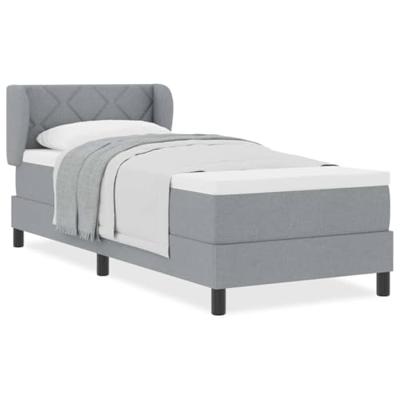 Boxspringbed met matras met matras Lichtgrijs 80 x 200 cm Stof