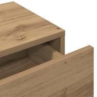 Wandschap met lades 80x33x17 cm bewerkt hout artisanaal eiken - thumbnail