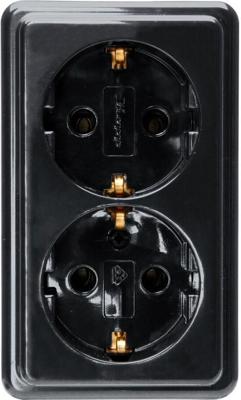 Kopp ZWART opbouw stopcontact RA dubbel - 4626110 Kopp ZWART opbouw stopcontact RA dubbel - 4626110