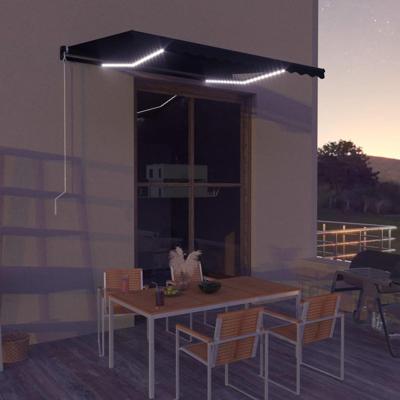 VidaXL Luifel handmatig uittrekbaar met led 350x250 cm antraciet