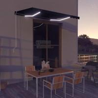 VidaXL Luifel handmatig uittrekbaar met led 350x250 cm antraciet - thumbnail