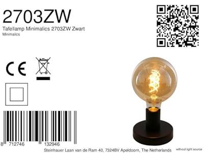 Steinhauer Tijdloos tafellampjeMinimalics 7cm zwart - 2703ZW