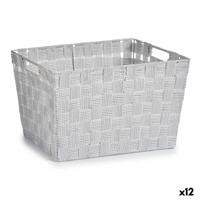 Wasmand Kipit Wit Polyester Stof Vlechten 10 L 35 x 20 x 25 cm 25 x 20 x 35 cm (12 Stuks) - thumbnail