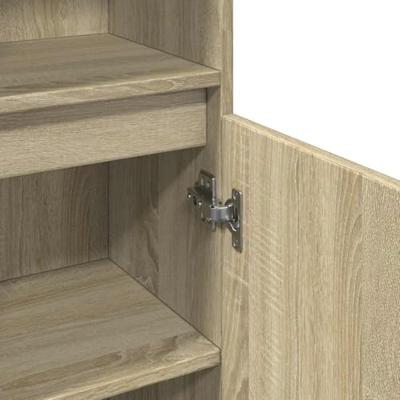 Badkamerkast 30x30x190 cm bewerkt hout sonoma eikenkleurig