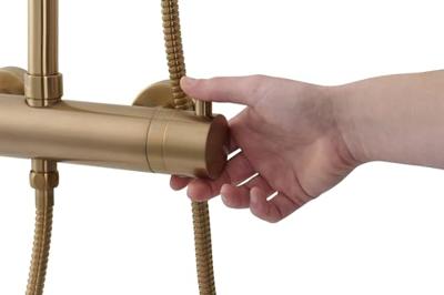 Saqu AquaRainShower regendoucheset geborsteld koper