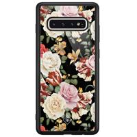 Samsung Galaxy S10 glazen hardcase - Flowerpower - thumbnail