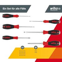 Wiha Schraubendrehersatz 6tlg PH/ Schlitz 6kant-Klinge Soft-Fin Schroevendraaierset Werkplaats 6-delig Plat, Kruiskop Phillips - thumbnail