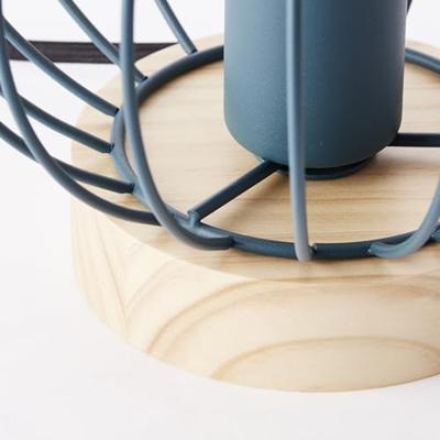 Brilliant Draad tafellampjeSorana turquoise met hout - 93044/73