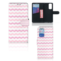 OnePlus 9 Pro | Telefoon Hoesje | Waves Roze | Portemonnee hoesje - thumbnail