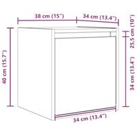 Nachtkastje wandgemonteerd 38x34x40 cm artisanaal eikenkleur - thumbnail