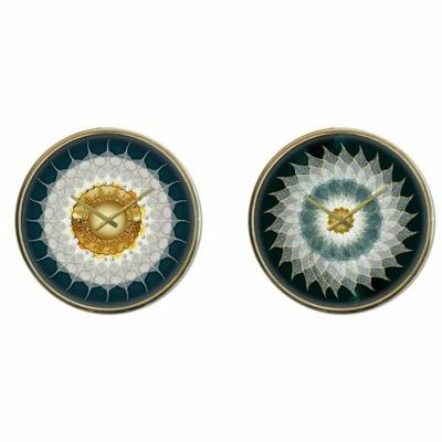 Muurklok DKD Home Decor Kristal Gouden Turkoois Ijzer Modern (2 Stuks) (40 x 6 x 40 cm) Muurklok DKD Home Decor Kristal Gouden Turkoois Ijzer Modern (2 Stuks) (40 x 6 x 40 cm)