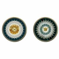 Muurklok DKD Home Decor Kristal Gouden Turkoois Ijzer Modern (2 Stuks) (40 x 6 x 40 cm) - thumbnail