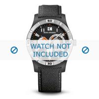 Hugo Boss horlogeband Orange 1512536 / 659302249 2249 / HB.110.1.29.2252 Canvas Zwart 22mm + grijs stiksel - thumbnail
