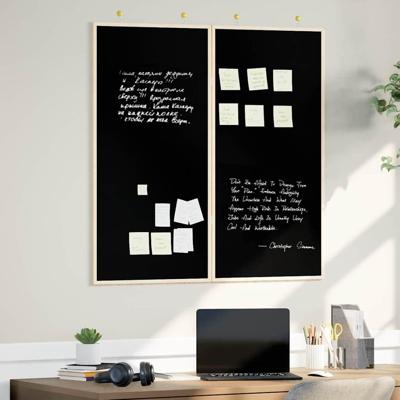 VidaXL Bulletinbord zwart 80 x 80 x 1.4 cm massief grenenhout VidaXL Bulletinbord zwart 80 x 80 x 1.4 cm massief grenenhout