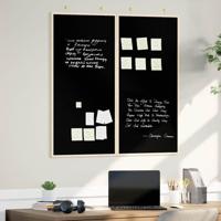 VidaXL Bulletinbord zwart 80 x 80 x 1.4 cm massief grenenhout - thumbnail