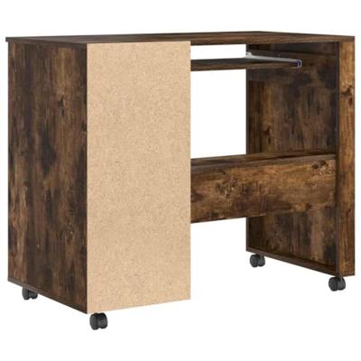 Bureau met Wielen Gerookt eiken 91 x 50 x 77 cm Bewerkt hout