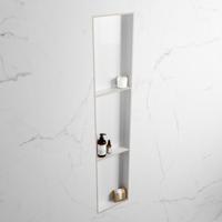 MONDIAZ EASY Nis 149,5x29,5cm in solid surface kleur Linen | Talc. 3 vakken geschikt voor in- of opbouw - thumbnail