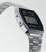 Casio A158WEA-1EF Horloge Retro Classic zilverkleurig-zwart - thumbnail