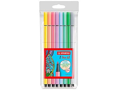 Viltstift stabilo pen 68/8 m pastel ass 8st | 10 stuks