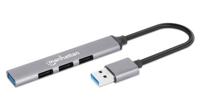 Manhattan USB-A Hub met 4 poorten, 3 x 480 Mbit/s, 1 x Gbit/s, USB-A-stekker - thumbnail