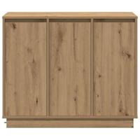 LED Sideboard Artisan Eiken 90 x 32 x 75 cm Bewerkt hout - thumbnail